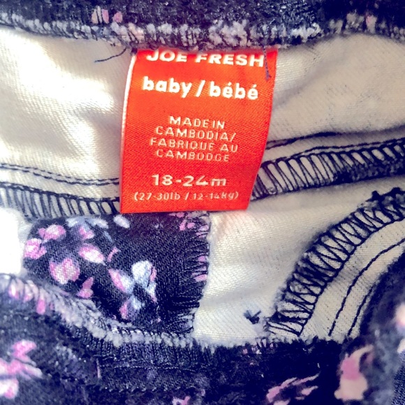 Joe Fresh Size 18-24 Months Navy Floral Jeans - Picture 4 of 4